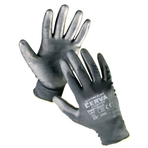 Cerva BUNTING BLACK munkavédelmi kesztyű nylon PU 7