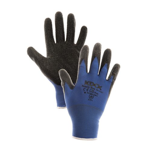 KIXX BEASTY BLUE munkavédelmi kesztyu nylon/latex tenyér kék 9 (12pár/cs)