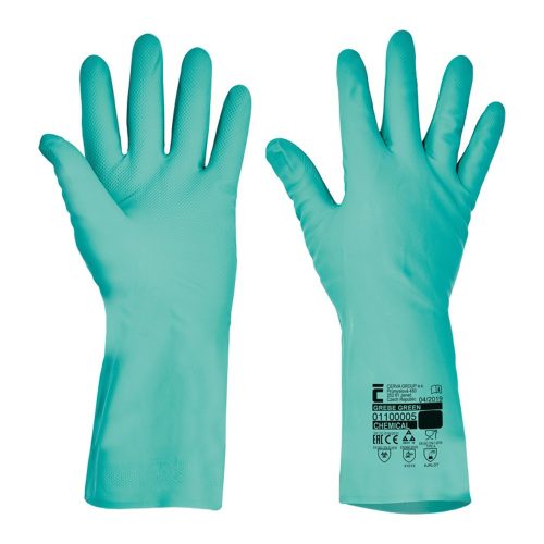 Cerva GREBE GREEN nitril munkavédelmi kesztyű 33cm 7 (12pár/cs)