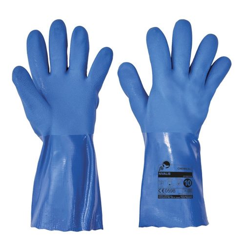 FH NIVALIS munkavédelmi kesztyű PVC kék 10 (12pár/cs)