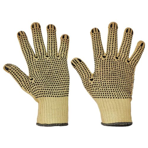 Cerva CHIFFCHAF kevlar munkavédelmi kesztyű PVC pöttyös 7 (12pár/cs)