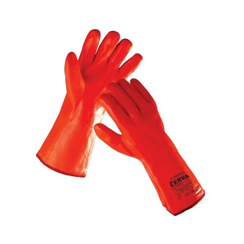 Cerva FLAMINGO munkavédelmi kesztyű PVC narancssárga 11 (6pár/cs)