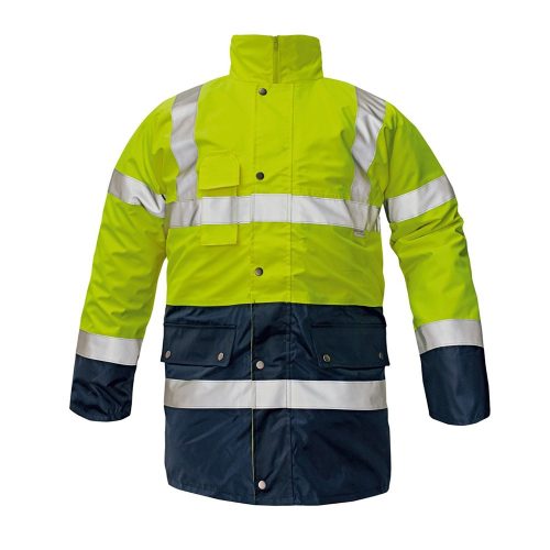 Cerva BI ROAD láthatósági munkavédelmi kabát sárga/sötétkék S