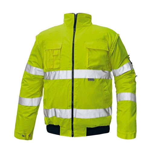 Cerva CLOVELLY láthatósági munkavédelmi kabát sárga XS