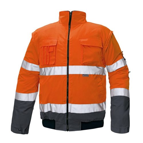 Cerva CLOVELLY láthatósági munkavédelmi kabát narancs/sötétkék XS