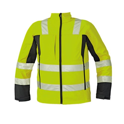 Cerva MALTON softshell láthatósági munkavédelmi kabát sárga S