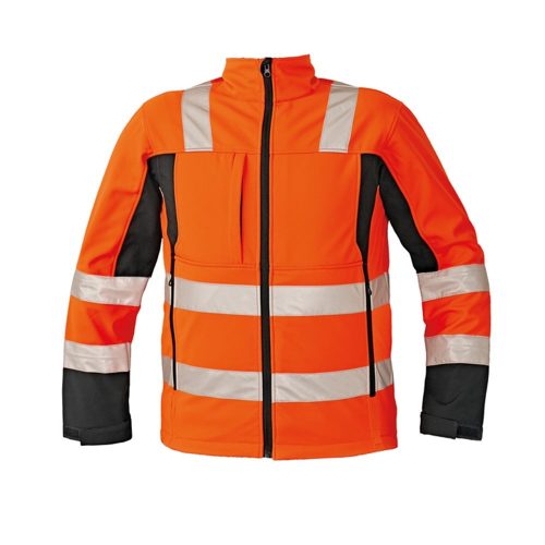 Cerva MALTON softshell láthatósági munkavédelmi kabát narancssárga S