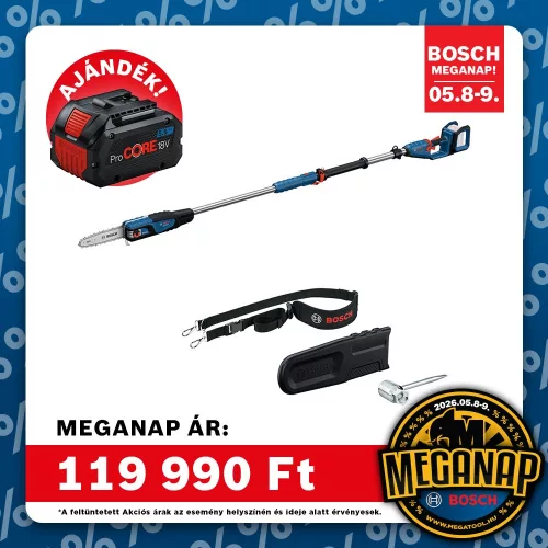 Bosch GKE 18V-25 akkus teleszkópos magassági ágfűrész 2,9 m(akku és töltő nélkül), kartondobozban