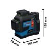Bosch GLL 12V-100-33 CG zöld vonallézer + LB 10 + AA1 elemadapter + 4 x 1,5V LR 6 AA elemek