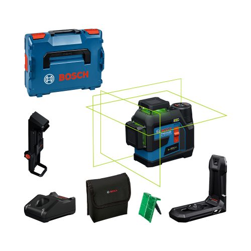 Bosch GLL 12V-100-33 CG zöld vonallézer + LB10+DK20+GBA12V 2.0Ah akku+GAL12-40 + L-boxx