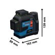 Bosch GLL 12V-100-33 CG zöld vonallézer + LB10+DK20+GBA12V 2.0Ah akku+GAL12-40 + L-boxx