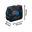Bosch GCL 12V-50-22 CG zöld kombilézer + RM 20 tartó + AA1 adapter + 4 x 1,5V LR6 AA  + BT150