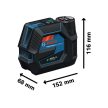 Bosch GCL 12V-50-22 CG zöld kombilézer+RM 20 tartó+GBA 12V 2.0Ah akku+GAL 12V-40 + L-boxx