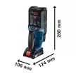 Bosch Expert D-tect 18V-200-17C+18V faldetektor  (18 V akkuval, töltővel) L-Boxx-ban