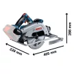 Bosch GKS 18V-68 G Akkus Kézi körfűrész (akku és töltő nélkül) L-boxx-ban (Extra 5Ah akku ajándékba)