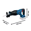 Bosch GSA18V-280 akkus orrfűrész 18V 250 mm Akku és töltő nélkül kartondobozban (Extra 5Ah akku ajándékba)