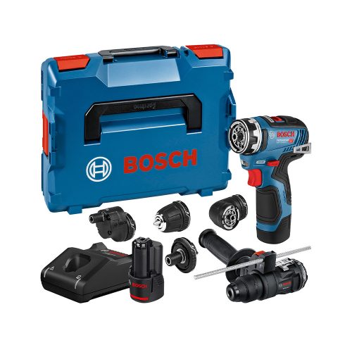 Bosch GSR 12V-35 FC Akkus fúrócsavarozó szett 2x3.0 Ah akku+töltő adapterekkel L-Boxx-ban
