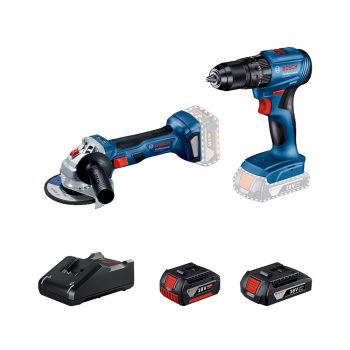   Bosch kombi készlet GSB 185-Li + GWS 180 Li+ 18V 1x2.0Ah + 1x4.0Ah + GAL 18V-40