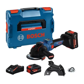   Bosch EXPERT EXWS18V-15PS Akkus sarokcsiszoló 125mm (2xEXBA18V-80 akku; EXAL18V-160) L-Boxx-ban