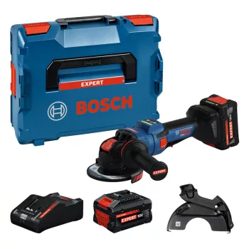   Bosch EXPERT EXWX18V-15PS Akkus sarokcsiszoló 125mm (2xEXBA18V-80 akku; EXAL18V-160 töltő) L-Boxx