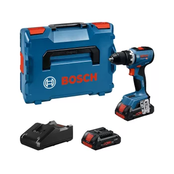   Bosch GSR 18V-65 Akkus fúró-csavarozó  (2x4,0 Ah ProCORE akkuval; GAL 18V-40 töltővel) L-Boxx
