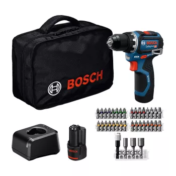   Bosch GSR 12V-32 Akkus fúrócsavarozó (2x2,0Ah akkuval; GAL 12V-20 töltővel; 36db-os tartozékszett