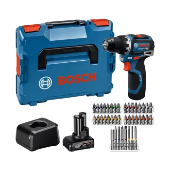   Bosch GSR 12V-32 Akkus fúrócsavarozó (1x2,0Ah, 1x4,0Ah akkuval; GAL 12V-20 töltővel; 40db-os tartozék