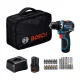 Bosch GSR 12V-32  Akkus fúrócsavarozó  (2x2.0Ah, GAL 12V-20, 24db-os tartozékszettel) hordtáskába