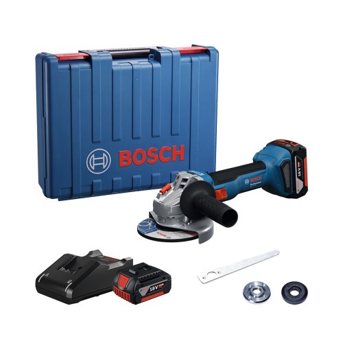 Bosch GWS 18V-8 Akkus Sarokcsiszoló (2x4,0 Ah ; GAL 1840 ; csiszolótárcsa 125mm) kofferben