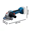Bosch GWS 18V-8 Akkus Sarokcsiszoló (2x4,0 Ah ; GAL 1840 ; csiszolótárcsa 125mm) kofferben