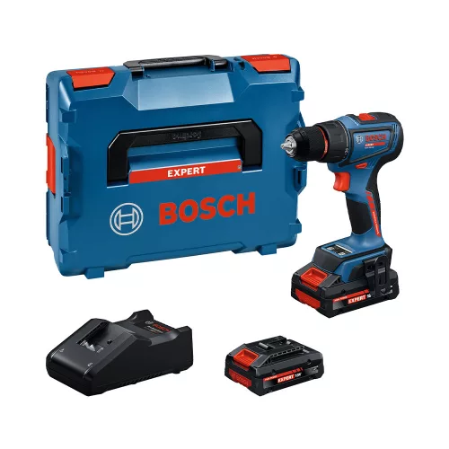 Bosch Expert akkus fúró-csavarozó EXSR18V-90 (EXBA 2x4,0 Ah akkuval; GAL 18V-40 töltővel) L-Boxx-ban