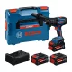 Bosch Expert akkus fúró-csavarozó EXSR18V-150 (EXBA 2x8,0 Ah akkuval; EXBA 1x5,5 Ah akkuval; GAL 12V/18V-80 töltővel) L-Boxx-ban