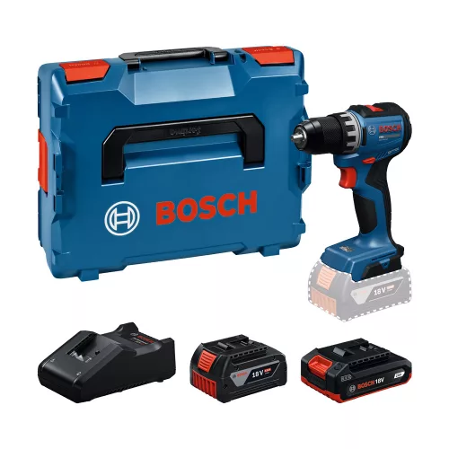 Bosch akkus fúrócsavarozó GSR 18V-52 18V 1x2,0Ah + 1x4,0Ah – L-BOXX kofferben (Extra 5Ah akku ajándékba)