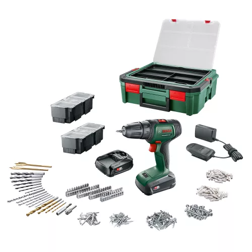Bosch akkus fúrócsavarozó UniversalDrill 18V 18V 2x1,5Ah – tartozékkészlettel