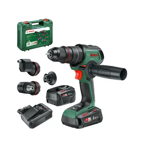 Bosch akkus ütvefúró-csavarozó AdvancedImpact 18V-80 18V 1x2,0Ah + 1x4,0Ah – QuickSnap, 3 részes sarokadapter