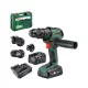 Bosch akkus ütvefúró-csavarozó AdvancedImpact 18V-80 18V 1x2,0Ah + 1x4,0Ah – QuickSnap, 3 részes sarokadapter