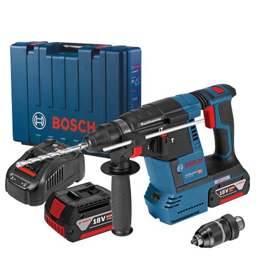 Bosch akkus SDS-Plus fúró-vésőkalapács GBH 18V-26 F 18V 2x6,0Ah