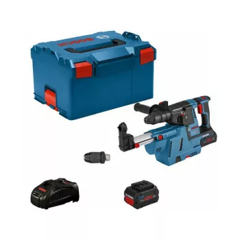   Bosch GBH 18V-26 Akkus fúrókalapács + GDE 18V-16 Beépített porelszívó 2x5.5Ah akku+Töltő + L-Boxx (Extra 5Ah akku ajándékba)