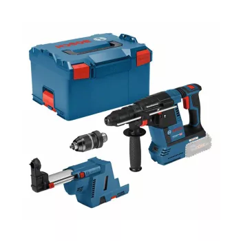   Bosch GBH 18V-26 F akkus SDS-Plus fúró-vésőkalapács + GBH 18V-16 porelszívó alapgép L-Boxx-ban (Extra 5Ah akku ajándékba)
