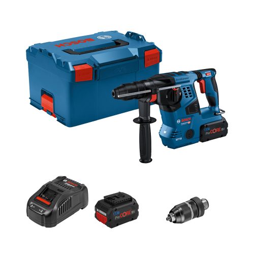 Bosch GBH 18V-28 CF akkus SDS-Plus fúró-vésőkalapács 2xProCORE18V 8.0Ah + tokmány L-BOXX-ban