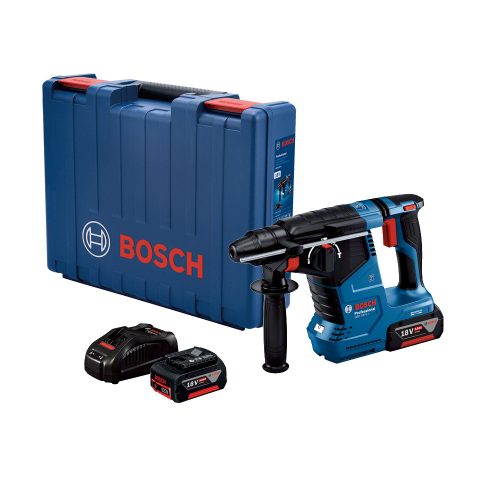 Bosch Professional GBH 187-LI Akkus fúrókalapács, 18 V, 2,4 J (2x5.0Ah + GAL 1880) kofferben