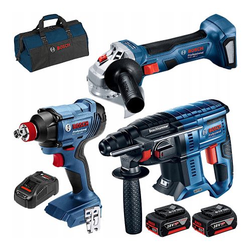 Bosch GBH 180-LI+GWS 180-LI+GDX 180-LI gépszett  2x5,0 Ah