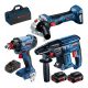 Bosch GBH 180-LI+GWS 180-LI+GDX 180-LI gépszett  2x5,0 Ah
