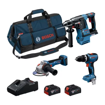   Bosch PRO 18V GSB+GBH+GWS+2x5.0+GAL18V-40 (Extra 5Ah akku ajándékba)