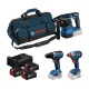 Bosch akkus szerszámkészlet, GDX 18V-285, GSR 18V-65, GBH 18V-22, 3x5,0Ah, kofferban
