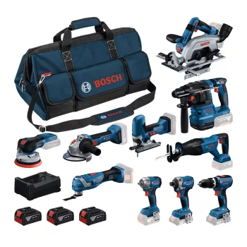   Bosch PRO 10 részes Professional 18V készlet (Extra 5Ah akku ajándékba)