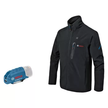   Bosch GHJ 12+18V XA fűthető kabát, fekete, XL-es (Extra 5Ah akku ajándékba)