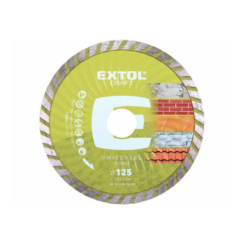 Extol Craft gyémántvágó TURBO; 125×2,4×22,2mm, max.12.200 ford/perc