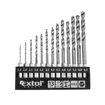   Extol Craft fémfúró készlet bit befogás HSS 13 részes 1,5-6,5mm