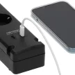 Brennenstuhl elosztó 5 dugalj, 2 USB aljzat kapcsolóval, falra szerelhető, fekete, 3m